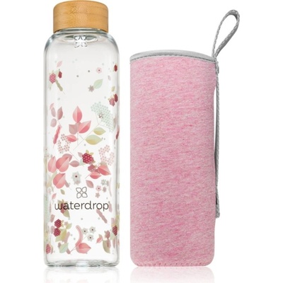 Waterdrop Glass Waterdrop Edition skleněná láhev na vodu 600 ml + obal na láhev