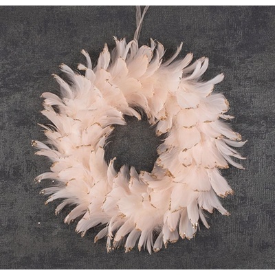 MagicHome Veniec Vianoce páperový ružový závesný 35 cm