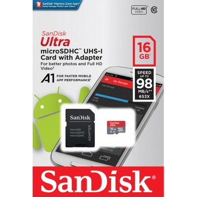 SanDisk microSDHC 16 GB UHS-I U1 SDSQUAR-016G-GN6MA