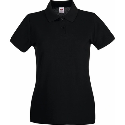 Fruit of the Loom lady-fit premium polo / Дамска поло тениска с къс ръкав - черна xl (16303000204)