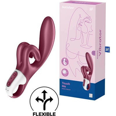 Satisfyer Rabbit vibrátor Touch Me červený silikonový vibrátor na G bod a klitoris