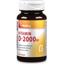 Vitaking Vitamín D3 2000 IU 90 jahodových cmúlacích tabliet