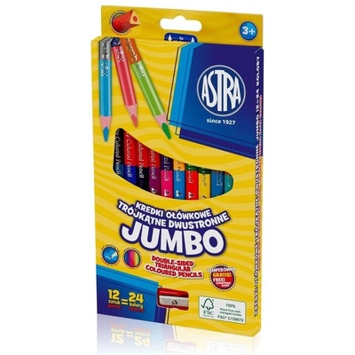 Astra Цветни моливи Джъмбо Астра 12бр. 24 цвята (as312118001)