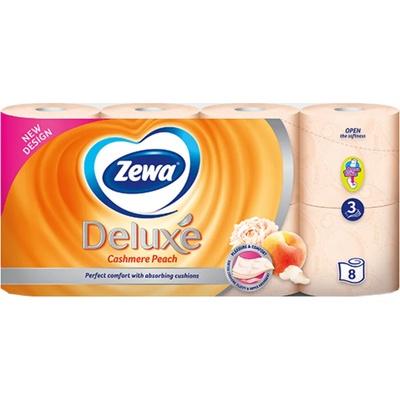Zewa Тоалетна хартия Zewa Deluxe Peach 8бр. или 10бр (z-40876)