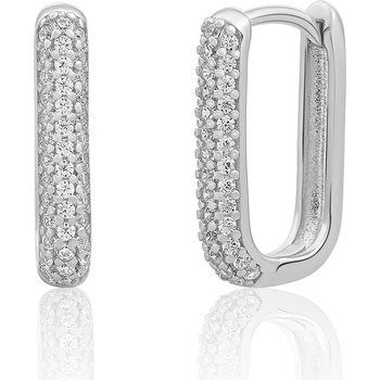 Sparkling Jewels Strieborné visiace náušnice s kubickými zirkónmi EAS24