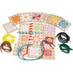 Bigjigs Toys - Дървени плочки за нанизване с шнур