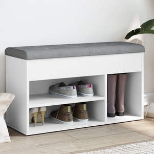 vidaXL Пейка за обувки, бяла, 82x32x45, 5 см, инженерно дърво (835026)