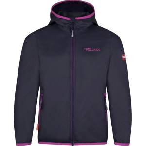 TROLLKIDS Детско водоустойчиво яке Trollkids Kid's Trolltunga Jacket Waterproof jacket - Navy / Mallow Pink - размер 128 (EU) (703-4383-0316)