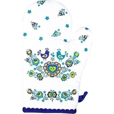 Forbyt Kuchyňská chňapka Folklor modrá 1 ks 18 x 28 cm