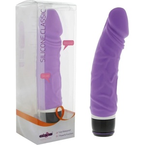  Реалистичен вибратор, класика от силикон, 20см. - Classic Vibrator Purple (SEVCR01406)
