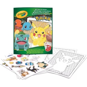 Crayola Цветове и Стикери: книга за активност Pokémon (04-2740G)
