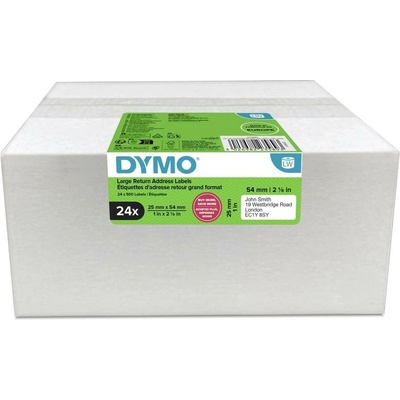 DYMO etikety v roli 54 x 25 mm papier biela 24 roliek trvalé 2223589 prepravné štítky
