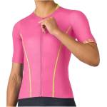 Castelli Дамска фланелка с къс ръкав за колоездене Castelli Women's Anima Flow Jersey Cycling jersey - Rosa Giro / Mango Mojito (156-2739-0313)