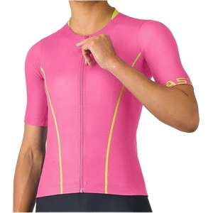 Castelli Дамска фланелка с къс ръкав за колоездене Castelli Women's Anima Flow Jersey Cycling jersey - Rosa Giro / Mango Mojito (156-2739-0313)