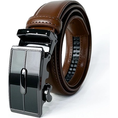Pánský kožený pásek hnědý s automatickou přezkou PA4-24-04 – Zboží Dáma