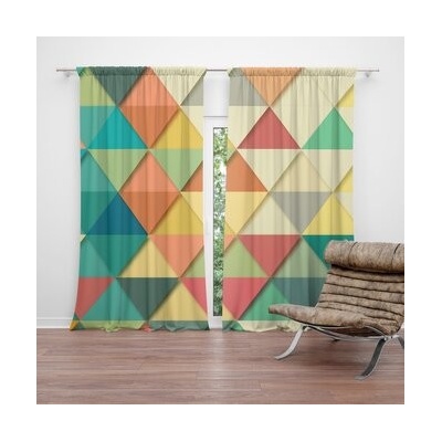 Sablio Závěsy Trojúhelníky: 2 ks - 140x250 cm - Sablio