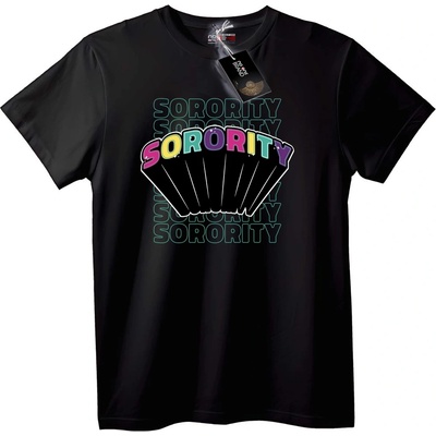 NOONEBRAND Тениска Цветен Сорority Фен - 6XL, Black