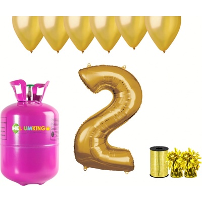 HeliumKing Helium párty set na 2. narozeniny se zlatými balónky
