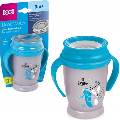 LOVI hrníček 360 Junior s úchyty Indian modrý 250 ml
