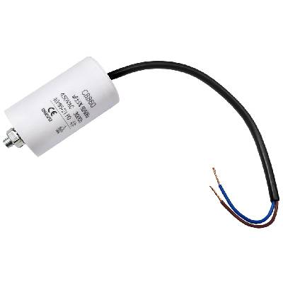 Rozběhový kondenzátor 80.0 uF ( 80uf ) 450V 50/60Hz CBB60, kabel 25cm, motorový běhový kondenzátor
