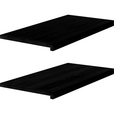vidaXL Прозоречни первази, 2 бр, тъмнокафяви, 80x40x2 см, дъб масив (4009198)