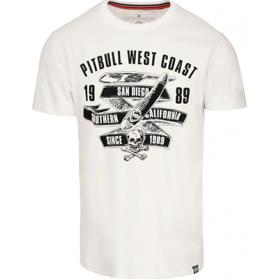 PitBull West Coast pánské triko OLDSCHOOL RAZOR bílé