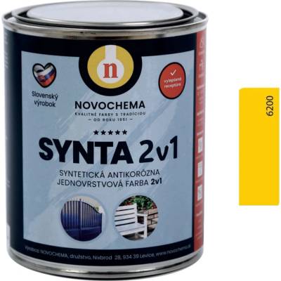 Novochema synta 2v1 syntetická antikorozní jednovrstvá barva 2v1 5 kg 6200 Žlutá plynárenská