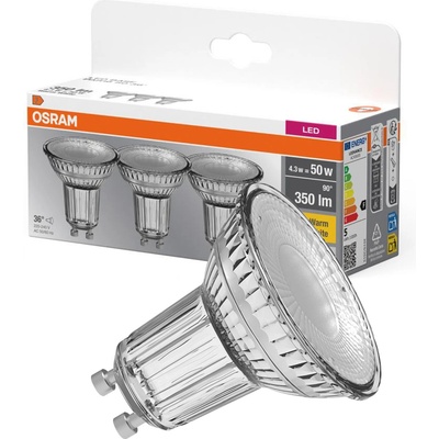 Osram 3PAK LED žiarovka LED GU10 3,6W 50W 350lm 2700K teplá biela 36° Base