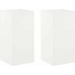 vidaXL Стойка за растения 2 pcs Бяло 40 x 40 x 80 cm Стомана (8012547)