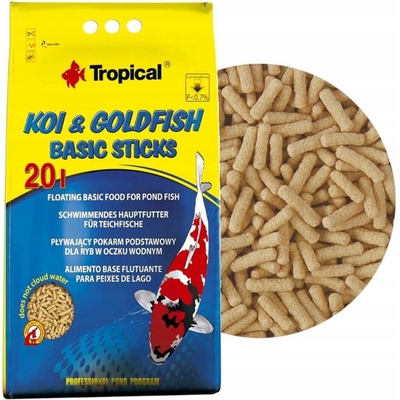 Tropical Pond Koi-Goldfish Basic sticks 20 l