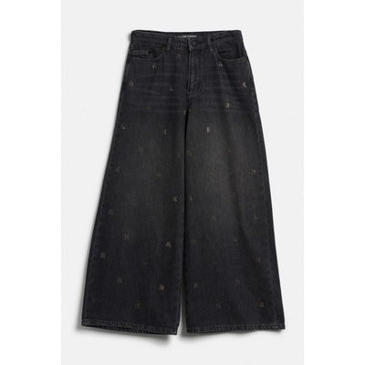 Karl Lagerfeld RHINESTONE KARL DENIM CULOTTE DARK GREY DENIM