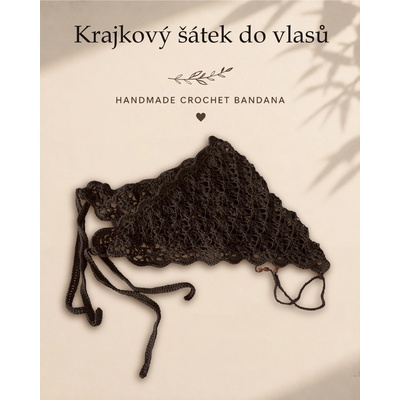 Maliso šátek do vlasů bandana z přírodní bavlny tmavě hnědá