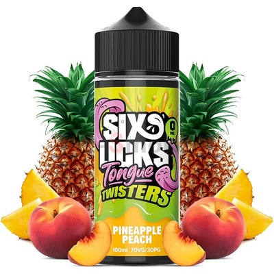 Six Licks Tongue Twisters Pineapple Peach S & V 100 ml