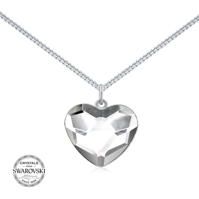SILVEGO Strieborný náhrdelník so Swarovski ® Crystals srdce číre VSW062N