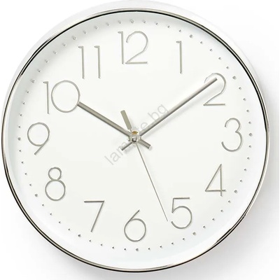 Nedis CLWA015PC30SR - Стенен часовник 1xAA бял/сребрист (NE0445)