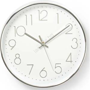 Nedis CLWA015PC30SR - Стенен часовник 1xAA бял/сребрист (NE0445)