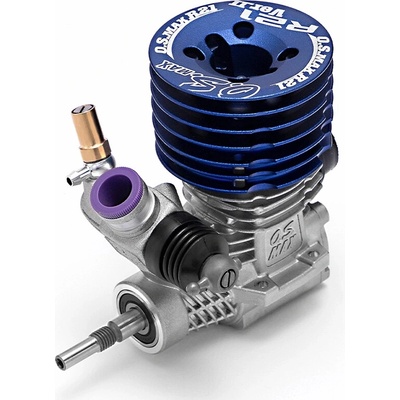 OS MAX R21 V2 samotný motor stříbrná verze s modrou hlavou