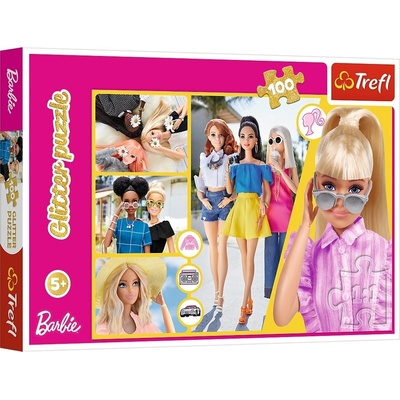 Trefl Glitter Třpytivá Barbie 100 dílků