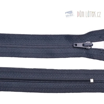 Zips špirálový 3mm nedeliteľný 10 cm tmavo šedá
