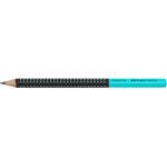 Faber-Castell Grip Jumbo триъгълен двуцветен черен/тюркоазен графитен молив HB FC511912 (FC511912)