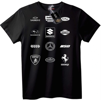NOONEBRAND Тениска SADBOYZ Лого на марка коли - M, Black