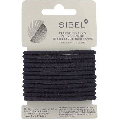 Silné gumičky Sibel 50 mm, 12 ks, černé 4441412