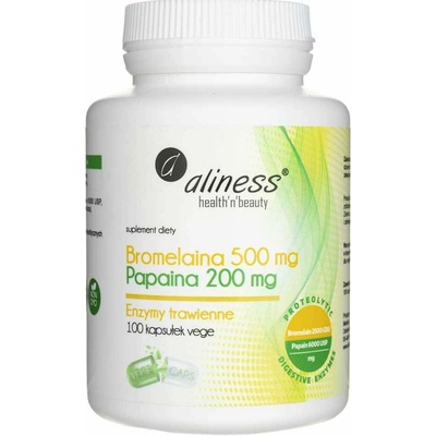 Aliness Bromelain 500 mg Papain 200 mg 100 veg. kapsúl