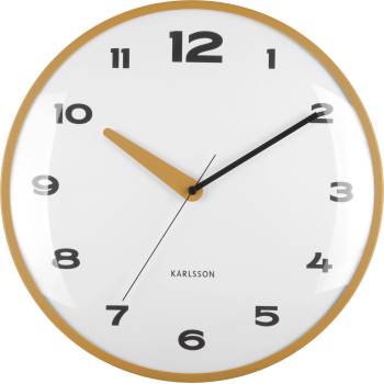 Karlsson Brisk Dome стенен часовник, жълт (KA6028YE)
