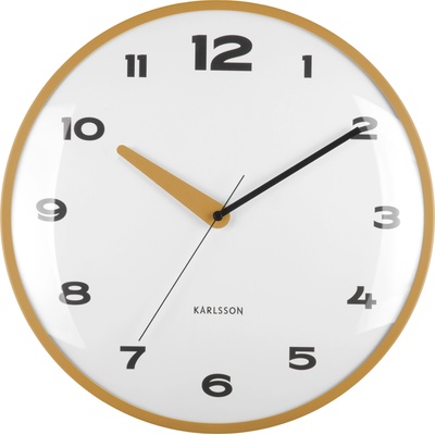 Karlsson Brisk Dome стенен часовник, жълт (KA6028YE)