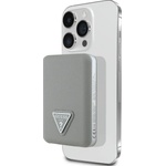 GUESS Power Bank Guess Grained Triangle 5000mAh 15W USB-C MagSafe индуктивен бежов (GUPB5FPGTSPSE)