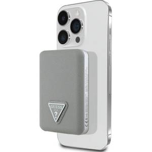 GUESS Power Bank Guess Grained Triangle 5000mAh 15W USB-C MagSafe индуктивен бежов (GUPB5FPGTSPSE)