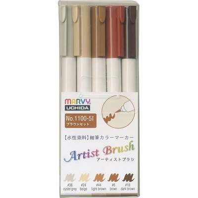 Marvy Artist Brush 1100 sada 5 ks brown