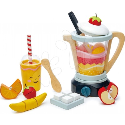 Tender Leaf Toys Fruity Blender drevený mixér s pohárom ovocím a kocky ľadu