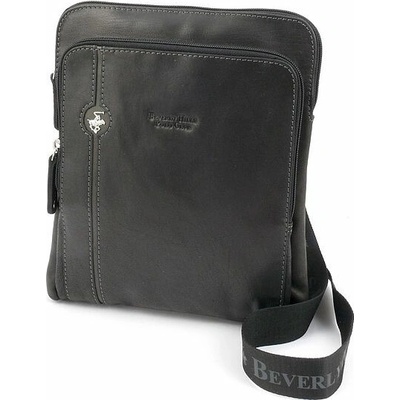 Beverly Hills Polo Club taška crossbody kožená BHPC Explore L 3 L čierna